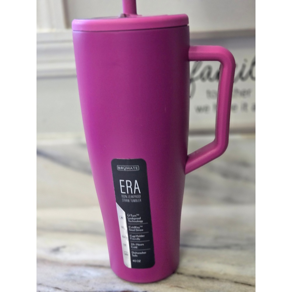 BruMate Era 40oz Leakproof Straw Tumbler Dark Pink Matte NIB